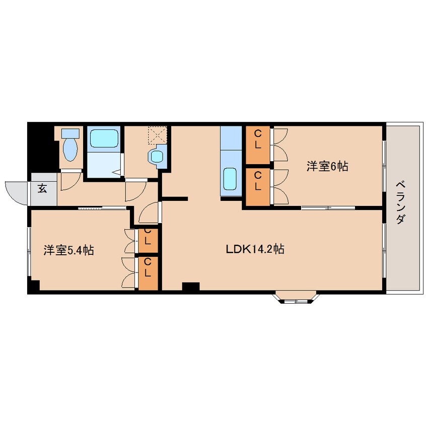 間取図 近鉄橿原線/田原本駅 徒歩15分 2階 築17年