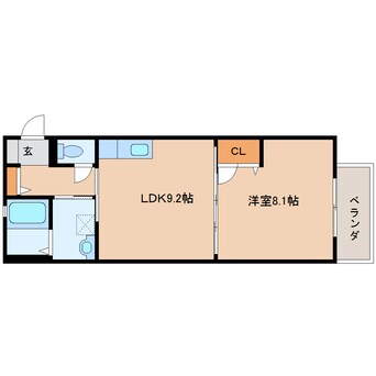 間取図 近鉄橿原線/畝傍御陵前駅 徒歩9分 2階 築17年