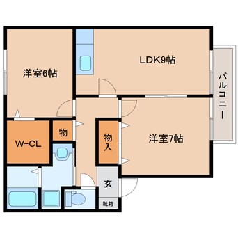 間取図 近鉄南大阪線/岡寺駅 徒歩3分 2階 築21年