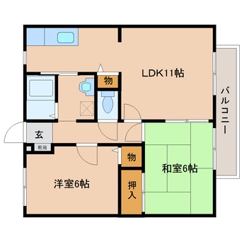 間取図 近鉄橿原線/田原本駅 徒歩15分 2階 築29年