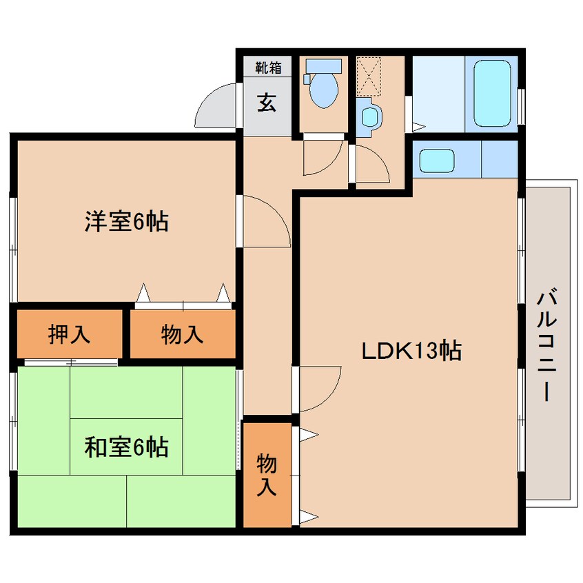 間取図 近鉄大阪線（近畿）/真菅駅 徒歩10分 2階 築30年