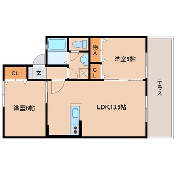 間取図 近鉄橿原線/田原本駅 徒歩10分 1階 築29年