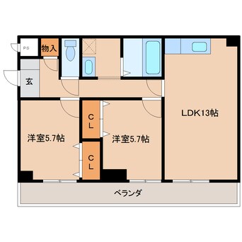 間取図 近鉄南大阪線/坊城駅 徒歩11分 3階 築17年