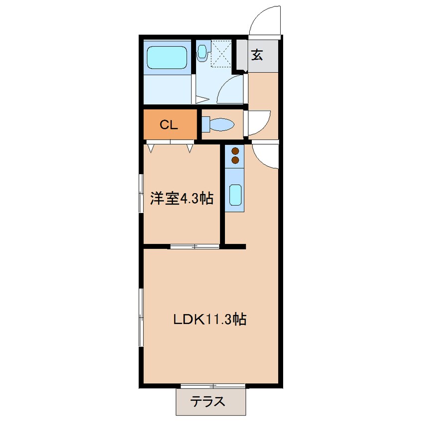 間取図 近鉄橿原線/田原本駅 徒歩5分 1階 築17年