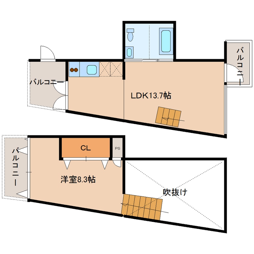 間取図 近鉄大阪線（近畿）/大和八木駅 徒歩8分 3-4階 築18年