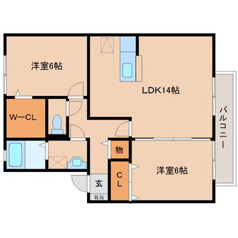 間取図 近鉄大阪線（近畿）/大和八木駅 徒歩19分 1階 築17年