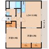 近鉄橿原線/田原本駅 徒歩15分 2階 築18年 2LDKの間取り