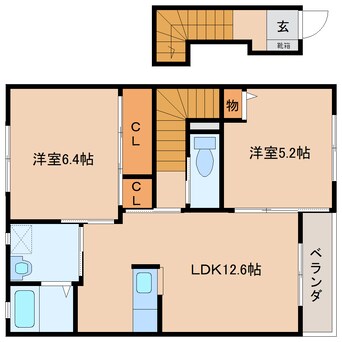 間取図 近鉄大阪線（近畿）/大和八木駅 徒歩10分 2階 築18年