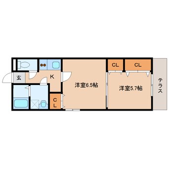 間取図 近鉄橿原線/橿原神宮前駅 徒歩3分 1階 築17年