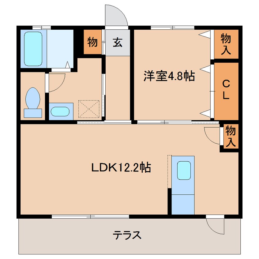 間取図 近鉄大阪線（近畿）/真菅駅 徒歩7分 1階 築16年