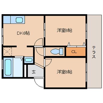 間取図 近鉄大阪線（近畿）/大和八木駅 徒歩10分 1階 築23年