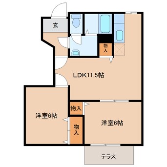 間取図 近鉄橿原線/田原本駅 徒歩17分 1階 築25年