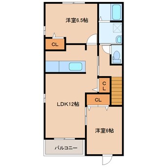 間取図 近鉄南大阪線/岡寺駅 徒歩15分 2階 築17年