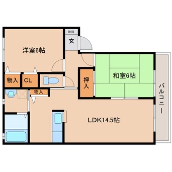 間取図 近鉄橿原線/田原本駅 徒歩12分 1階 築19年