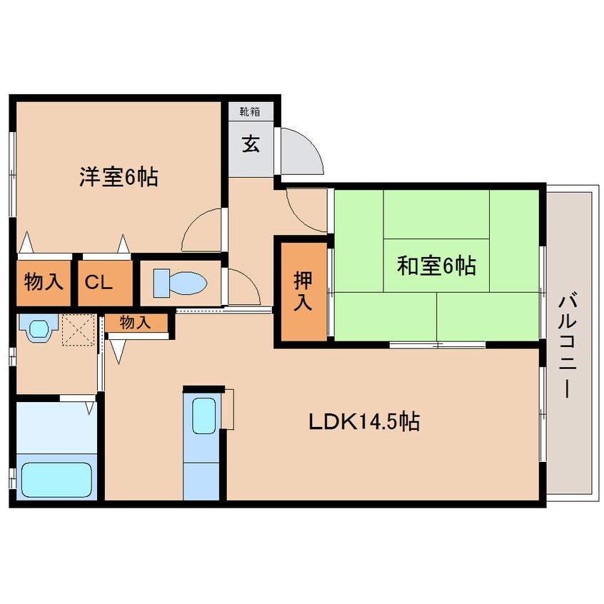 間取図 近鉄橿原線/田原本駅 徒歩12分 1階 築19年