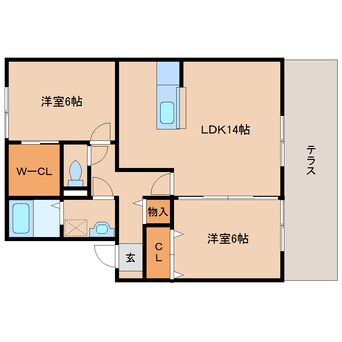 間取図 近鉄橿原線/大和八木駅 徒歩20分 1階 築16年