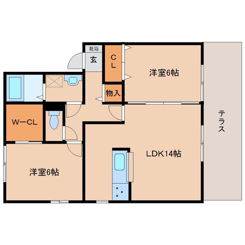 間取図 近鉄橿原線/大和八木駅 徒歩20分 1階 築16年