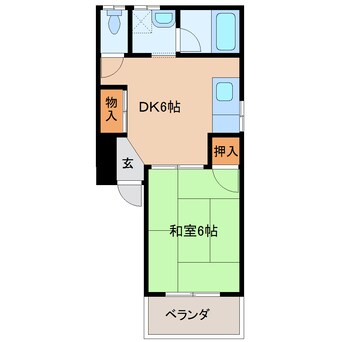 間取図 近鉄橿原線/八木西口駅 徒歩8分 3階 築33年