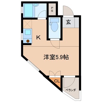 間取図 近鉄大阪線（近畿）/真菅駅 徒歩3分 2階 築26年