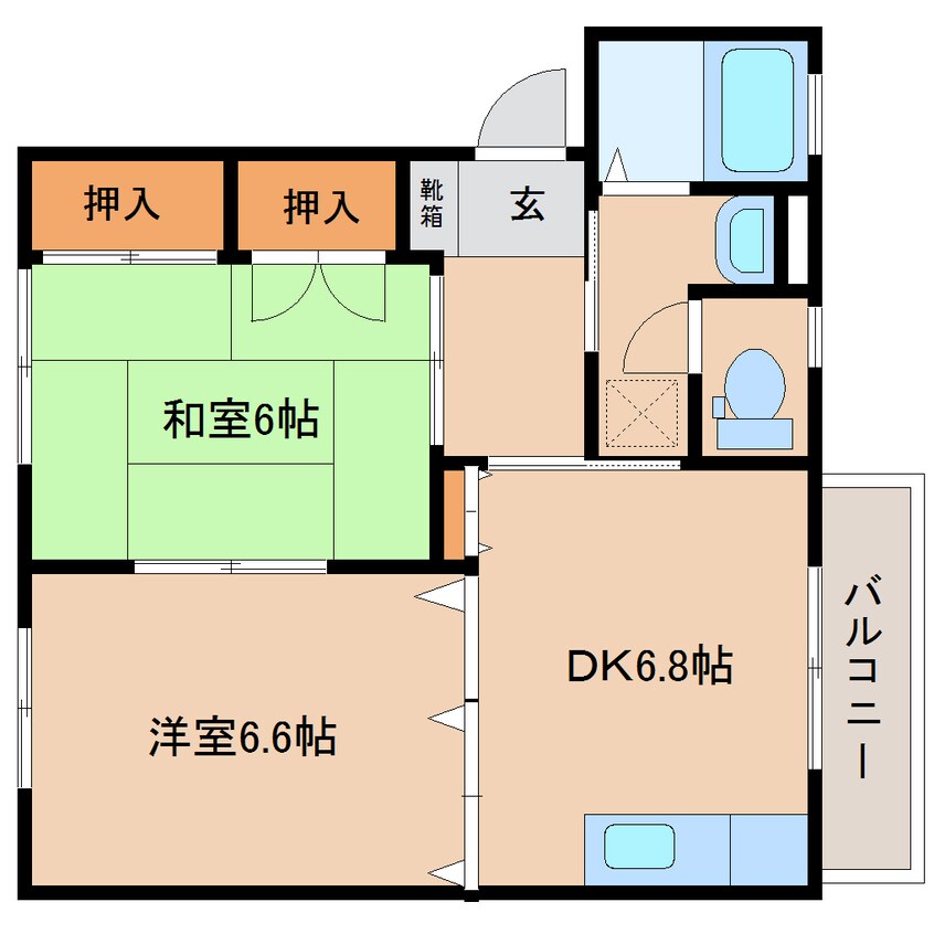 間取図 近鉄橿原線/新ノ口駅 徒歩7分 2階 築23年