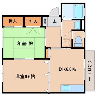 間取図 近鉄橿原線/新ノ口駅 徒歩7分 2階 築23年