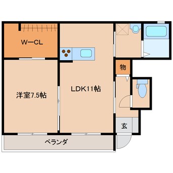 間取図 近鉄大阪線（近畿）/真菅駅 徒歩11分 1階 築15年