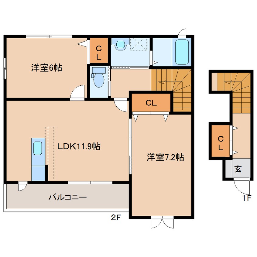 間取図 近鉄橿原線/橿原神宮前駅 徒歩15分 2階 築16年