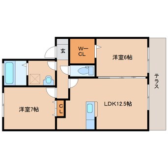 間取図 近鉄橿原線/田原本駅 徒歩6分 1階 築15年