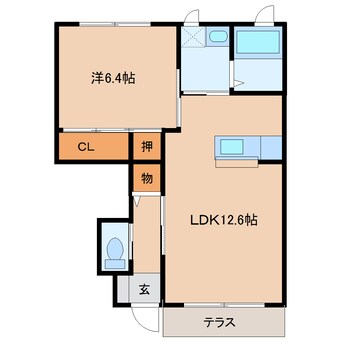 間取図 近鉄大阪線（近畿）/大和八木駅 徒歩7分 1階 築14年