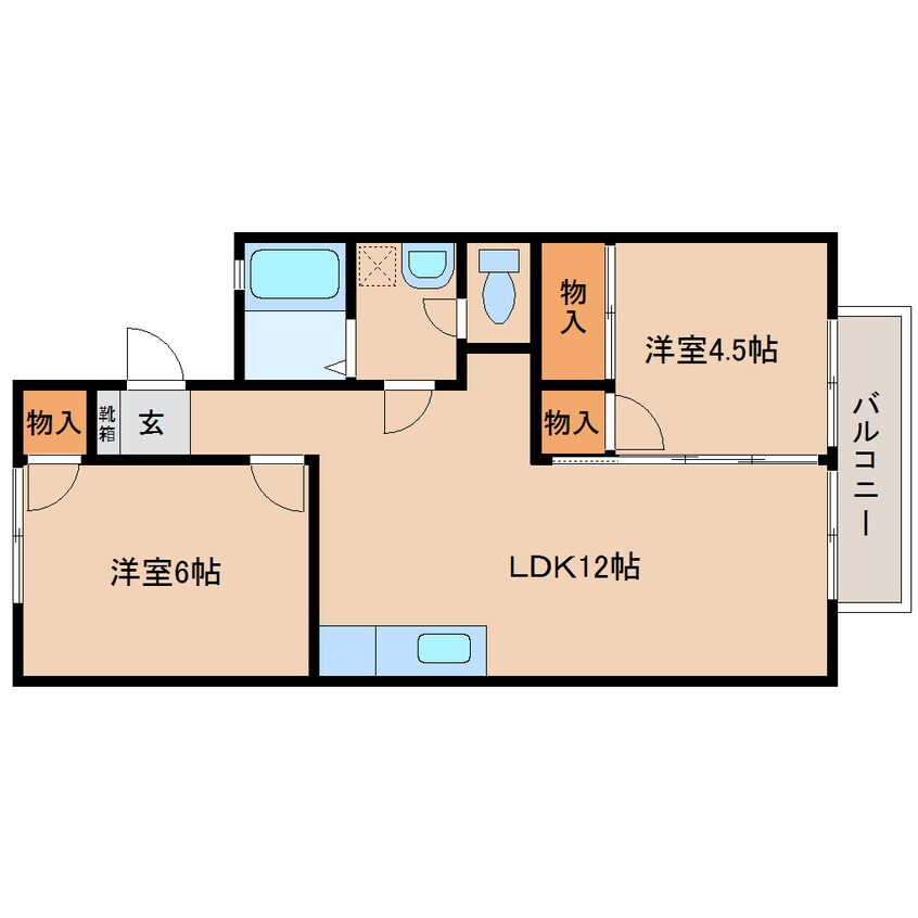 間取図 近鉄大阪線（近畿）/耳成駅 徒歩9分 1階 築37年