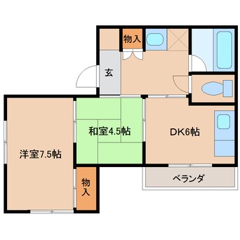 間取図 近鉄大阪線（近畿）/大和八木駅 徒歩5分 2階 築35年