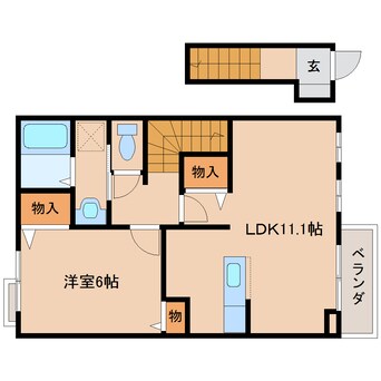 間取図 近鉄大阪線（近畿）/耳成駅 徒歩11分 2階 築14年