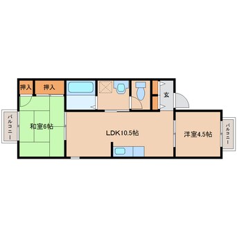 間取図 近鉄橿原線/新ノ口駅 徒歩7分 1階 築38年