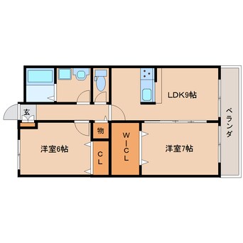 間取図 近鉄橿原線/八木西口駅 徒歩20分 2階 築14年