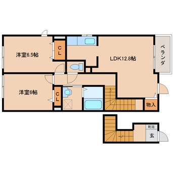 間取図 近鉄南大阪線/下市口駅 徒歩19分 2階 築14年