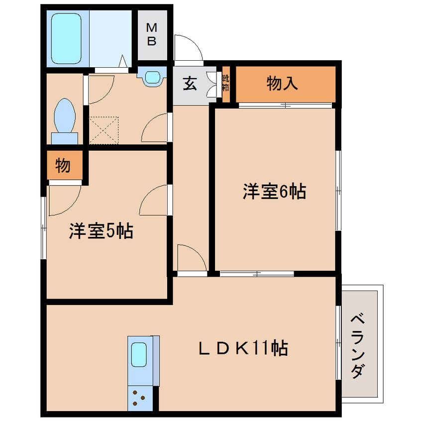 間取図 近鉄大阪線（近畿）/大和八木駅 徒歩15分 1階 築31年