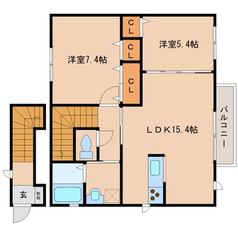 間取図 近鉄南大阪線/岡寺駅 徒歩12分 2階 築14年