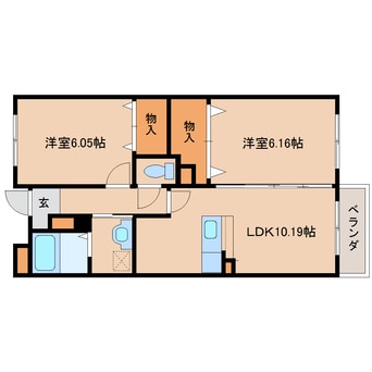 間取図 近鉄橿原線/橿原神宮前駅 徒歩10分 2階 築15年