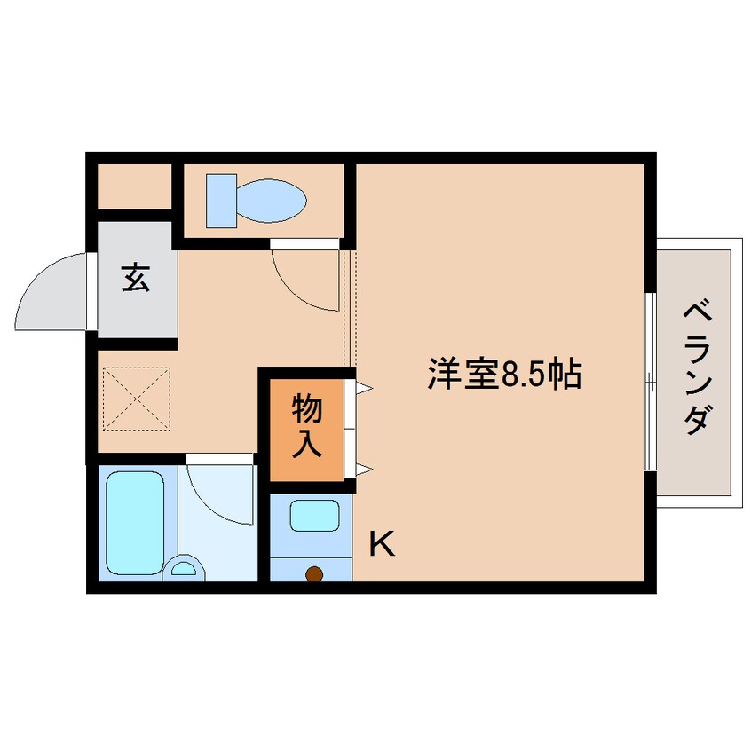 間取図 近鉄南大阪線/橿原神宮西口駅 徒歩6分 2階 築28年