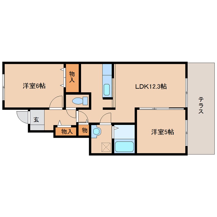 間取図 近鉄南大阪線/下市口駅 徒歩13分 1階 築13年