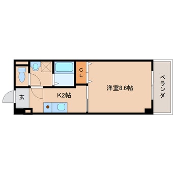 間取図 近鉄橿原線/畝傍御陵前駅 徒歩2分 2階 築35年