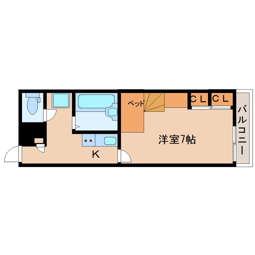 間取図 近鉄橿原線/新ノ口駅 徒歩18分 1階 築22年