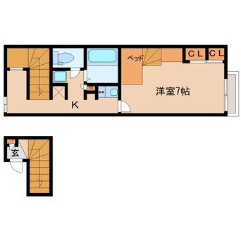 間取図 近鉄橿原線/橿原神宮前駅 徒歩9分 2階 築17年