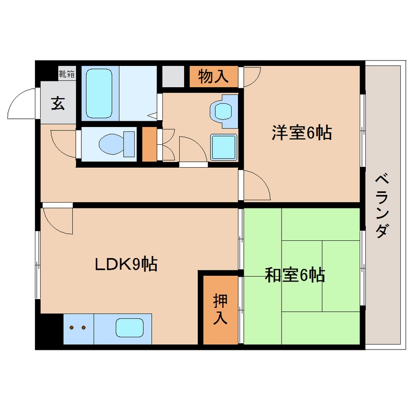 間取図 近鉄大阪線（近畿）/大和八木駅 徒歩5分 2階 築30年