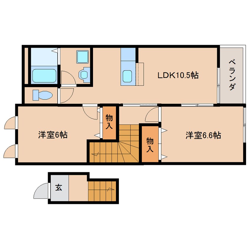 間取図 近鉄南大阪線/越部駅 徒歩8分 2階 築12年