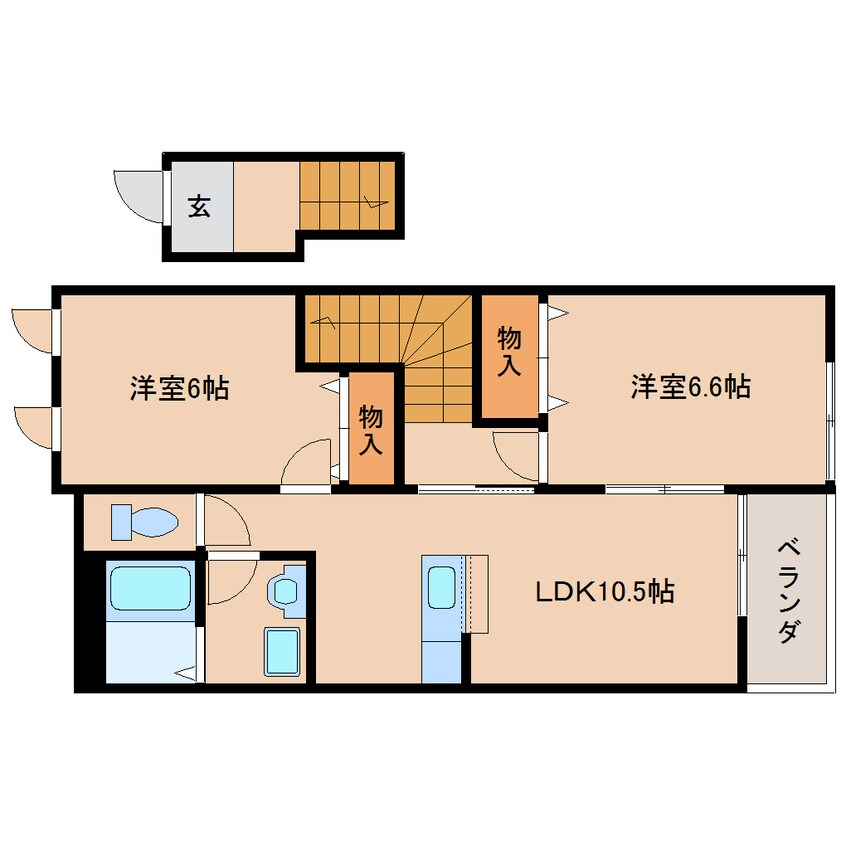 間取図 近鉄南大阪線/越部駅 徒歩8分 2階 築12年