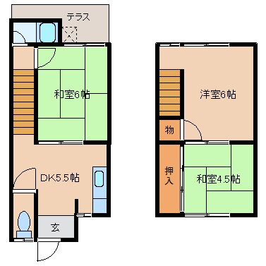 間取り図 近鉄南大阪線/橿原神宮西口駅 徒歩3分 1階 築39年