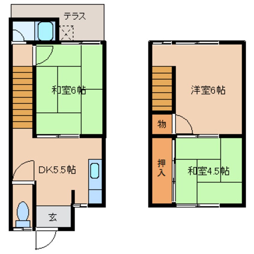 間取図 近鉄南大阪線/橿原神宮西口駅 徒歩3分 1階 築39年