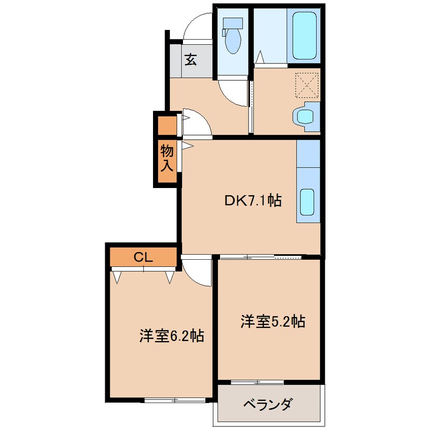 間取図 近鉄南大阪線/橿原神宮西口駅 徒歩13分 1階 築12年