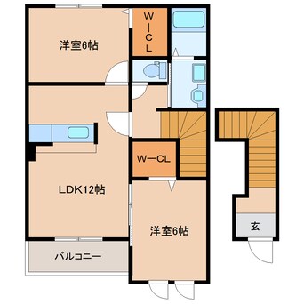 間取図 近鉄大阪線（近畿）/耳成駅 徒歩10分 2階 築11年